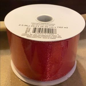 Darice New Christmas Sheer Red Wired Ribbon